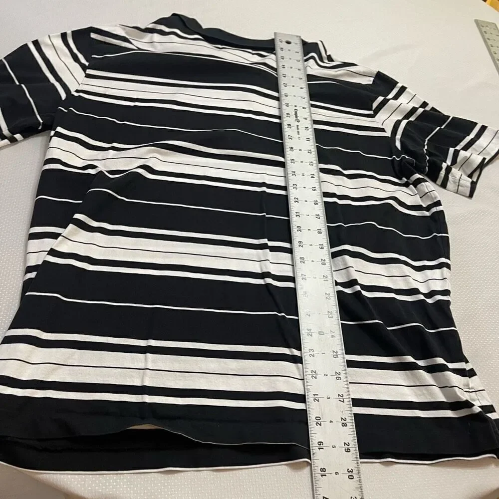 Polo By Ralph Lauren Black White Stripe VTG Polo Shirt Size XL